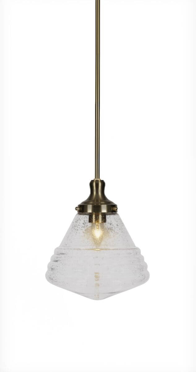 Toltec Lighting 79-NAB-4710 Juno 1 Light 10 inch Pendant in New Age Brass with Clear Bubble Glass