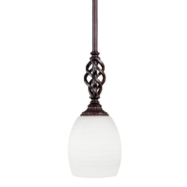 Toltec Lighting 80-DG-615 Elegante 1 Light 5 inch Mini Pendant in Dark Granite with 5 inch White Linen Glass