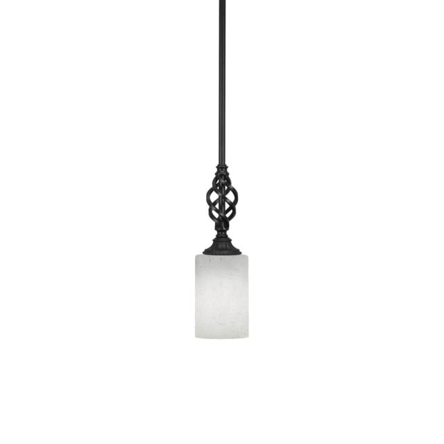 Toltec Lighting 80-MB-310 Elegante 1 Light 4 inch Mini Pendant in Matte Black with White Muslin Glass