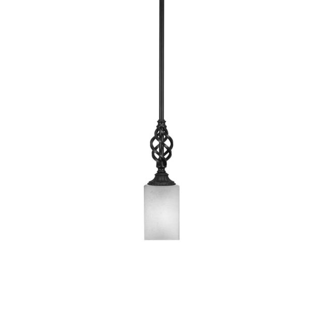 Toltec Lighting 80-MB-531 Elegante 1 Light 4 inch Mini Pendant in Matte Black with White Muslin Glass