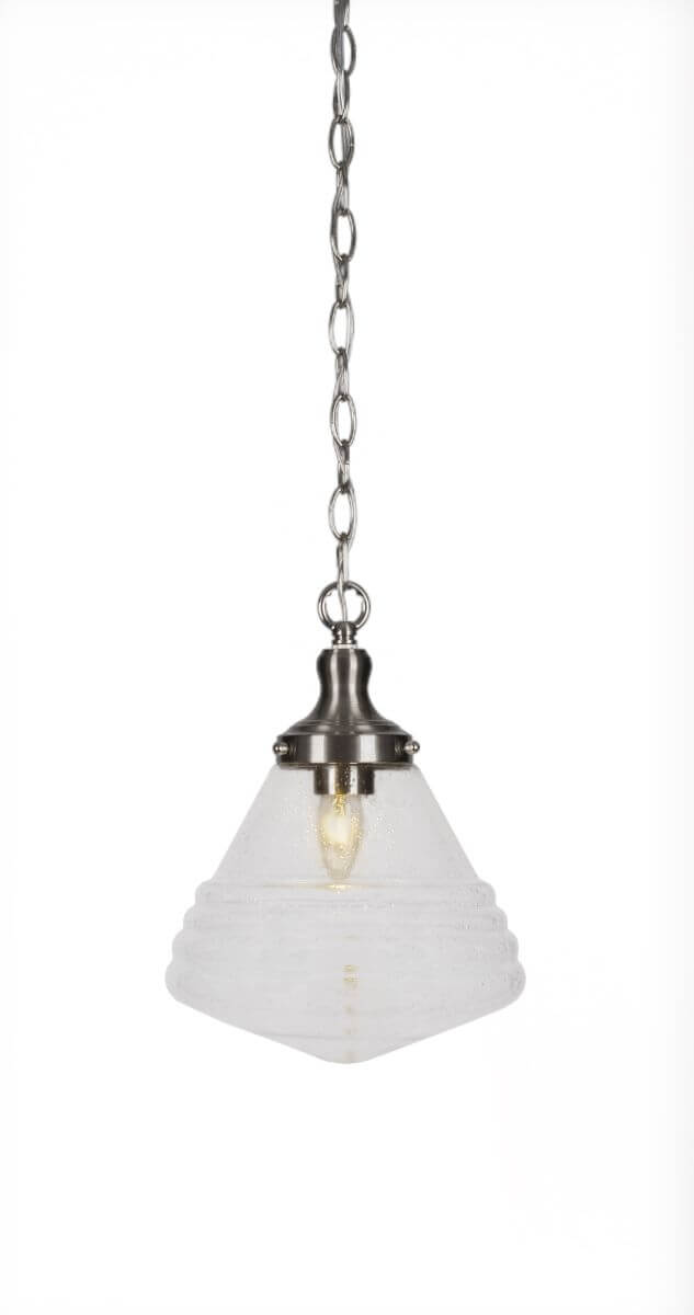 Toltec Lighting 99-BN-4710 Juno 1 Light 10 inch Pendant in Brushed Nickel with Clear Bubble Glass