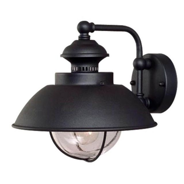Vaxcel Lighting OW21501TB Harwich 10 Inch Outdoor Wall Light In Textured Black with Seeded Glass