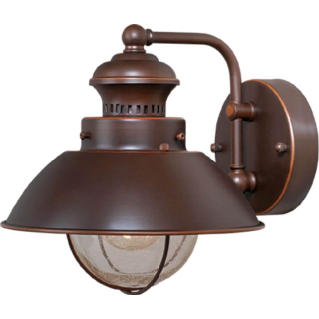 Vaxcel Lighting OW21581BBZ Harwich 8 Inch Outdoor Wall Light In Burnished Bronze with Seeded Glass