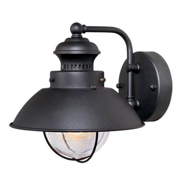 Vaxcel Lighting OW21581TB Harwich 8 Inch Outdoor Wall Light In Textured Black with Seeded Glass