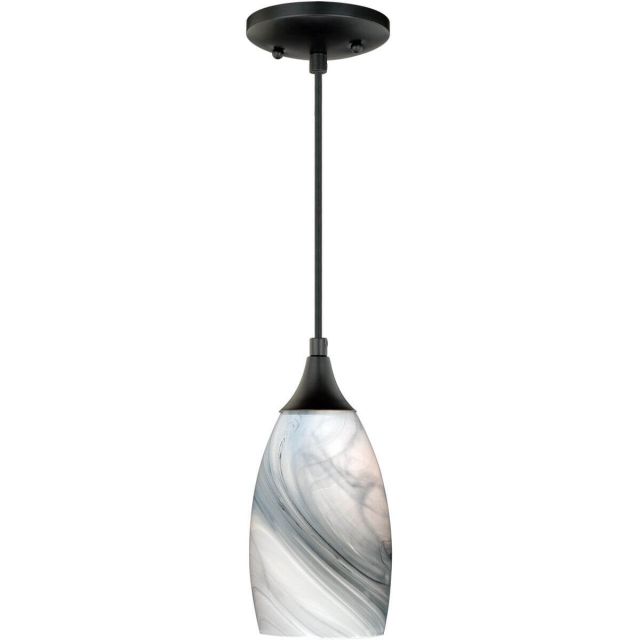 Vaxcel Lighting Milano 1 Light 5 inch Pendant In Oil Rubbed Bronze With Marble Swirl Glass P0175