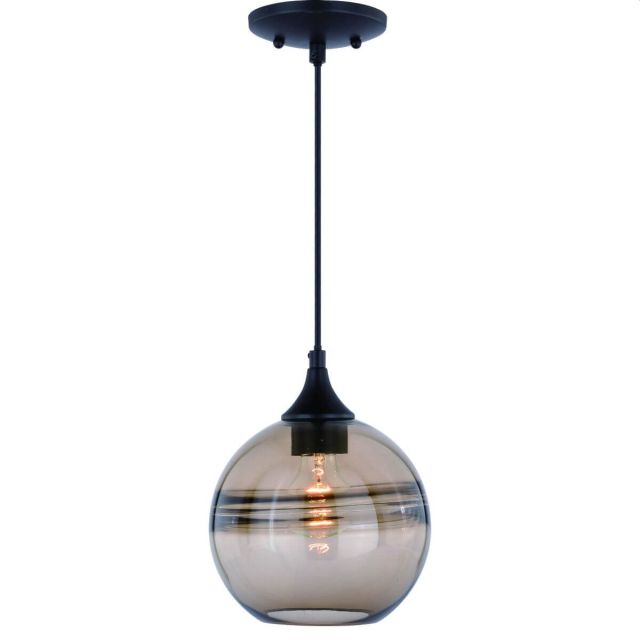 Vaxcel Lighting Milano 1 Light 8 inch Pendant in Oil Rubbed Bronze with Amber Fog Glass P0275