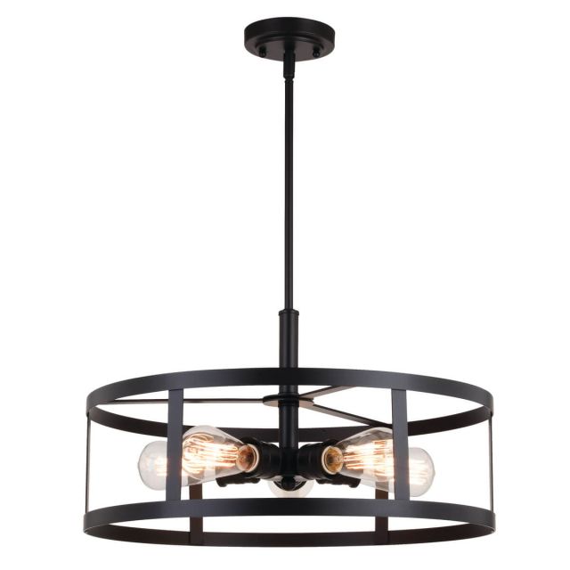 Vaxcel Lighting Akron 5 Light 20 inch Drum Cage Pendant in Oil Rubbed Bronze P0376