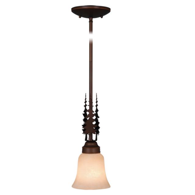 Vaxcel Lighting Yosemite 5 Inch Pendant In Burnished Bronze with Amber Flake Glass - PD55505BBZ