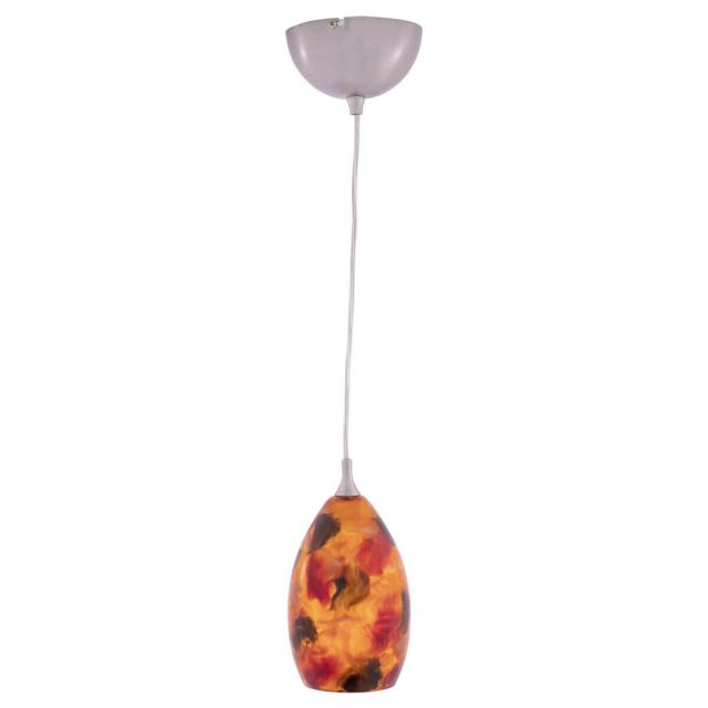 Vaxcel Lighting Milano 4.5 Inch Pendant In Satin Nickel with Ember Melange Glass - PD57115SN