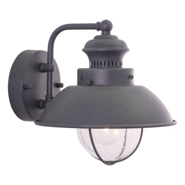 Vaxcel Lighting T0267 Harwich 10 Inch 1 Light Outdoor Wall Light In Textured Gray With Clear Seeded Glass