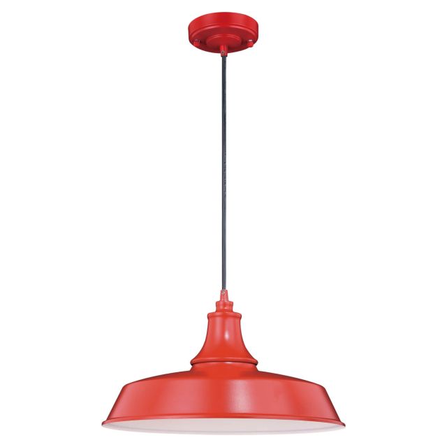 Vaxcel Lighting Dorado 1 Light 15 inch Outdoor Barn Dome Pendant in Red-White with Metal Shade T0489