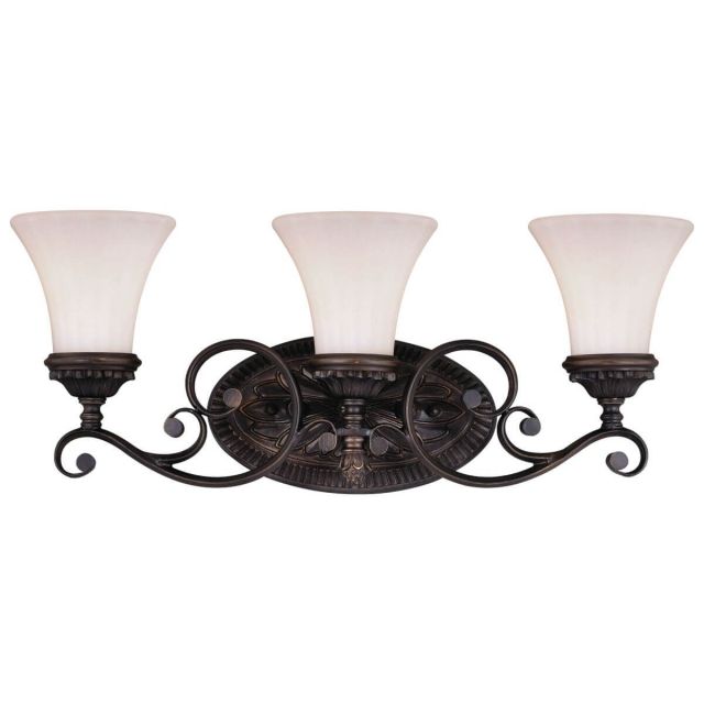 Vaxcel Lighting W0303 Avenant 3 Light 23 inch Vanity Light in Venetian Bronze with Etched White Glass
