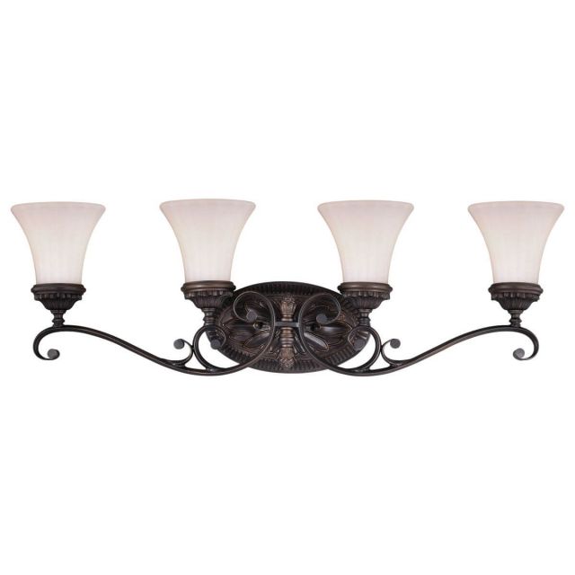 Vaxcel Lighting W0304 Avenant 4 Light 34 inch Vanity Light in Venetian Bronze with Etched White Glass