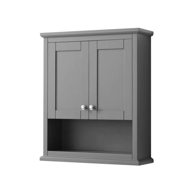 Wyndham Collection Avery 25 inch Wall-Mounted Bathroom Storage Cabinet in Dark Gray - WCV2323WCKG