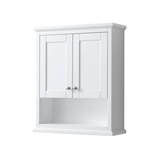 Wyndham Collection Avery 25 inch Wall-Mounted Bathroom Storage Cabinet in White - WCV2323WCWH