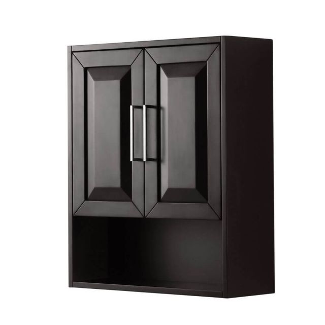 Wyndham Collection Daria 25 inch Wall-Mounted Storage Cabinet in Dark Espresso - WCV2525WCDE