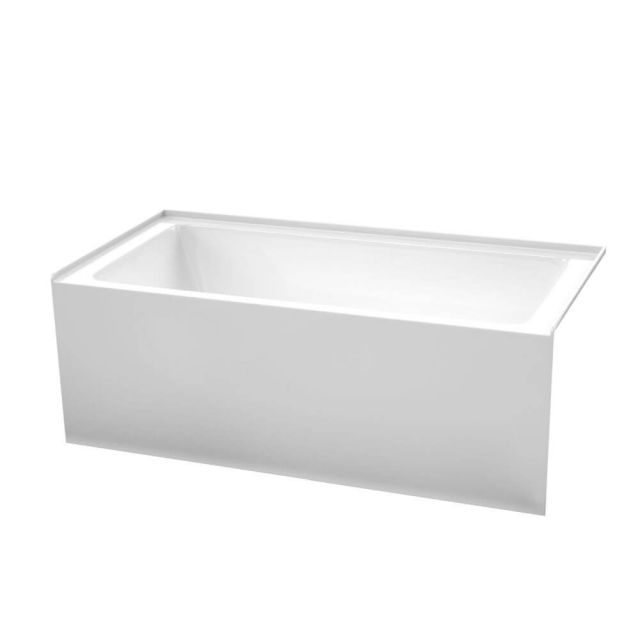 Wyndham Collection Grayley 60 Inch Alcove Bathtub in Polished Chrome with Right-Hand Drain and Overflow Trim - WCBTW16030R