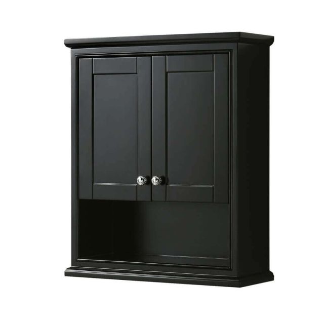Wyndham Collection Deborah 25 inch Wall-Mounted Storage Cabinet in Dark Espresso - WCS2020WCDE