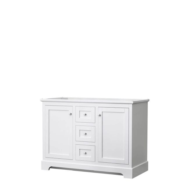 Wyndham Collection Avery 48 inch Double Bathroom Vanity in White, No Countertop, No Sinks and No Mirror - WCV232348DWHCXSXXMXX