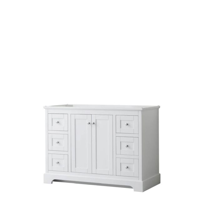Wyndham Collection Avery 48 inch Single Bathroom Vanity in White, No Countertop, No Sink and No Mirror - WCV232348SWHCXSXXMXX
