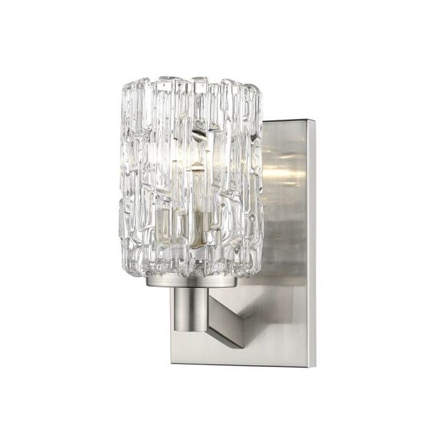 Z-Lite 1931-1S-BN Aubrey 1 Light 9 Inch Tall Wall Sconce in Brushed Nickel with Clear Glass