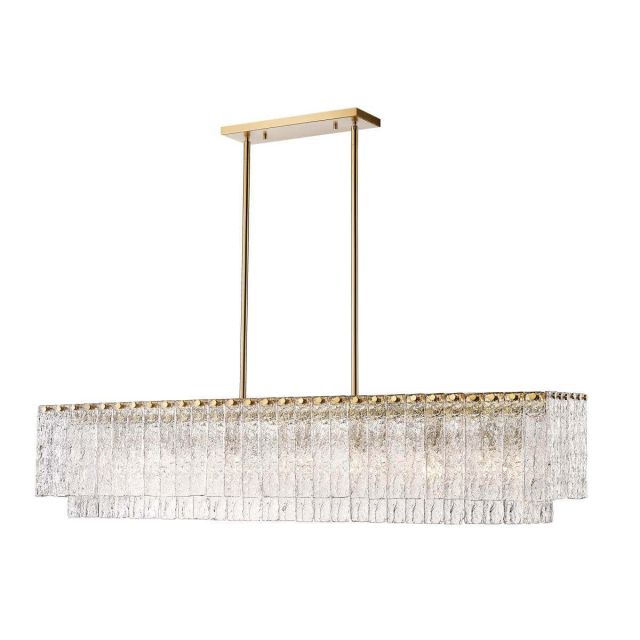 Z-Lite Lighting Glacier 7 Light 54 inch Linear Light in Modern Gold with Clear Glass 1943-53L-MGLD