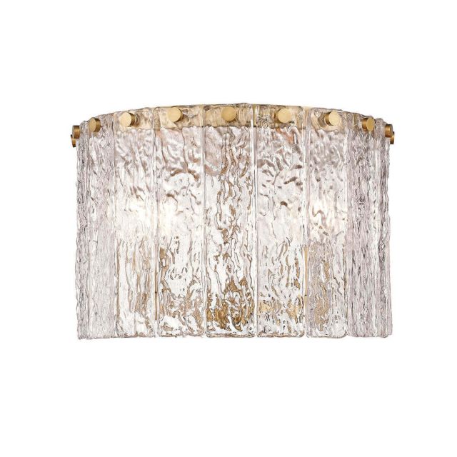 Z-Lite Lighting Glacier 3 Light 13 inch Flush Mount in Modern Gold with Clear Glass 1943F12-MGLD