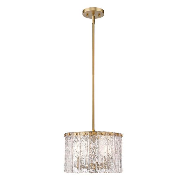 Z-Lite Lighting Glacier 3 Light 13 inch Pendant in Modern Gold with Clear Glass 1943P12-MGLD