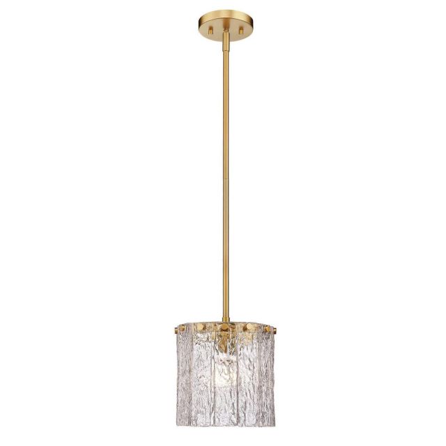 Z-Lite Lighting Glacier 1 Light 9 inch Mini Pendant in Modern Gold with Clear Glass 1943P8-MGLD