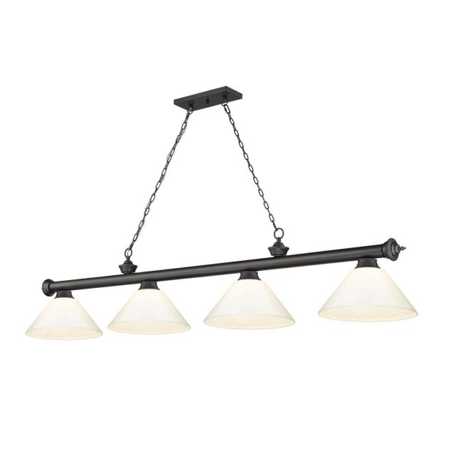 Z-Lite Lighting Cordon 4 Light 81 inch Linear Light in Bronze with White Shade 2306-4BRZ-PWH