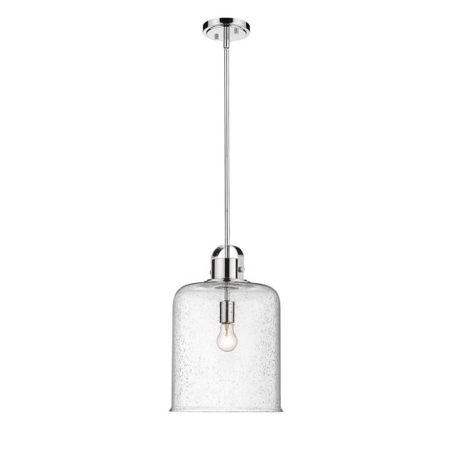Z-Lite Lighting 340P12-CH Kinsley 1 Light 12 Inch Pendant in Chrome with Clear Seeded Glass