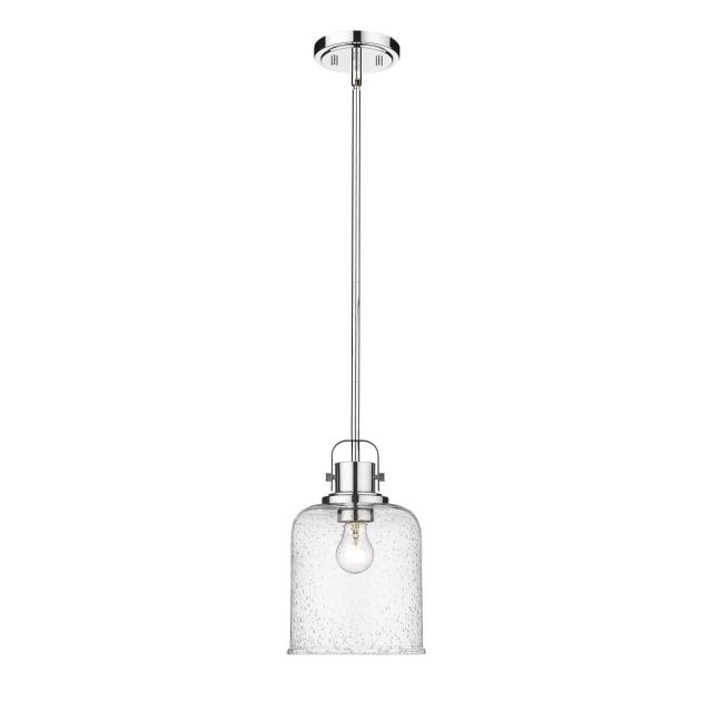 Z-Lite Lighting 340P8-CH Kinsley 1 Light 8 Inch Pendant in Chrome with Clear Seeded Glass