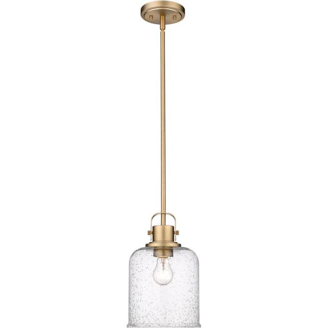 Z-Lite Lighting 340P8-HG Kinsley 1 Light 8 Inch Pendant in Heirloom Gold with Clear Seeded Glass