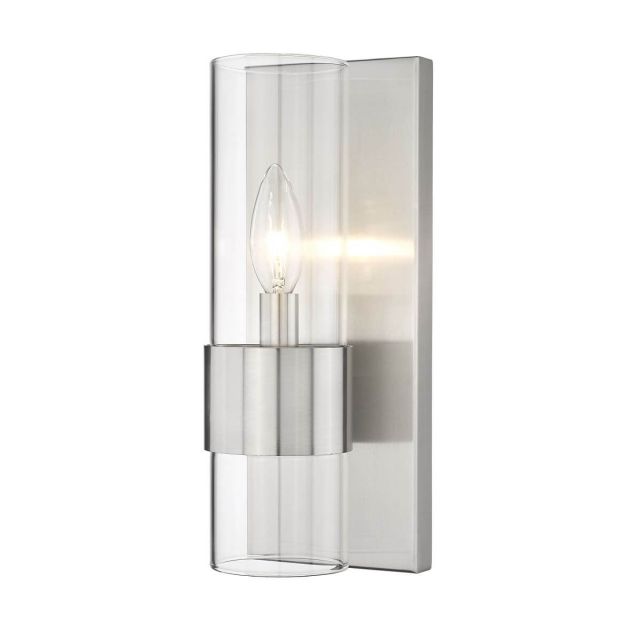 Z-Lite Lighting 343-1S-BN Lawson 1 Light 12 inch Tall Wall Sconce in Brushed Nickel with Clear Glass