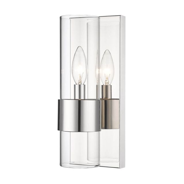 Z-Lite Lighting 343-1S-PN Lawson 1 Light 12 inch Tall Wall Sconce in Polished Nickel with Clear Glass