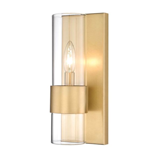 Z-Lite Lighting 343-1S-RB Lawson 1 Light 12 inch Tall Wall Sconce in Rubbed Brass with Clear Glass