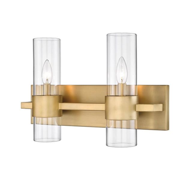 Z-Lite Lighting 343-2V-RB Lawson 2 Light 17 inch Bath Vanity Light in Rubbed Brass with Clear Glass
