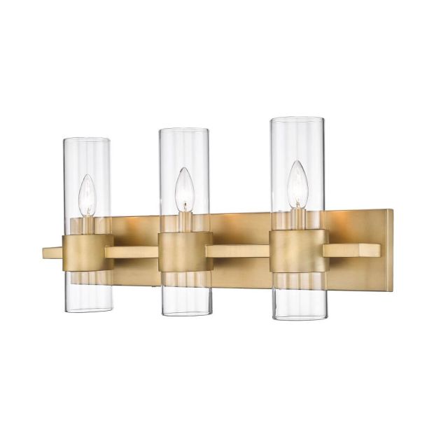 Z-Lite Lighting 343-3V-RB Lawson 3 Light 25 inch Bath Vanity Light in Rubbed Brass with Clear Glass