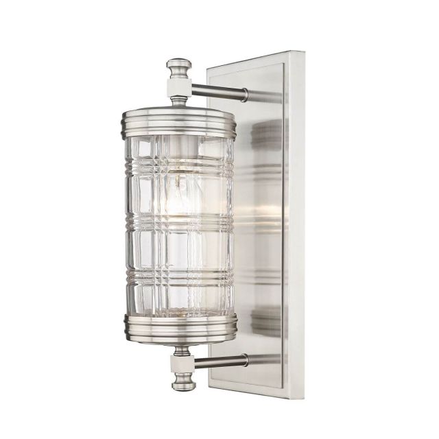 Z-Lite Lighting Archer 1 Light 14 inch Tall Wall Sconce in Brushed Nickel with Clear Glass 344-1S-BN