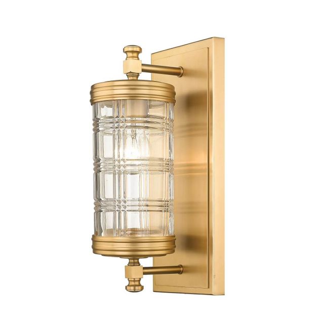 Z-Lite Lighting Archer 1 Light 14 inch Tall Wall Sconce in Heirloom Gold with Clear Glass 344-1S-HG