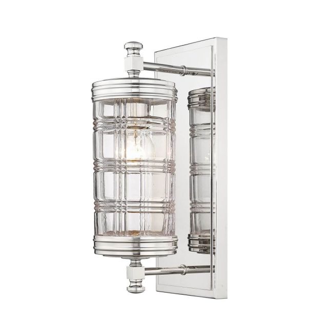 Z-Lite Lighting Archer 1 Light 14 inch Tall Wall Sconce in Polished Nickel with Clear Glass 344-1S-PN