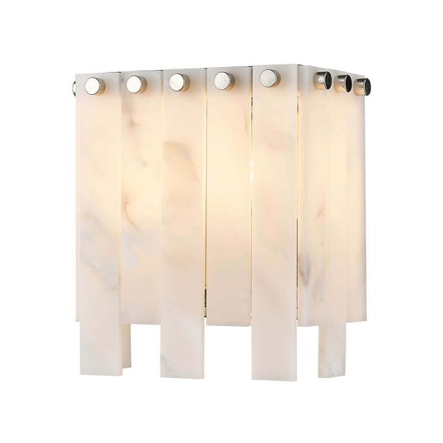 Z-Lite Lighting Viviana 2 Light 8 inch Tall Wall Sconce in Polished Nickel with Alabaster 345-2S-PN