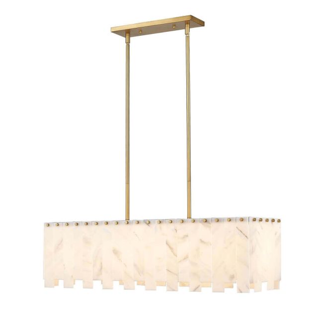 Z-Lite Lighting Viviana 5 Light 41 inch Linear Light in Rubbed Brass with Alabaster 345-40L-RB
