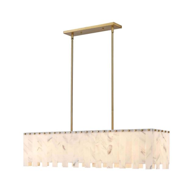Z-Lite Lighting Viviana 7 Light 49 inch Linear Light in Rubbed Brass with Alabaster 345-49L-RB