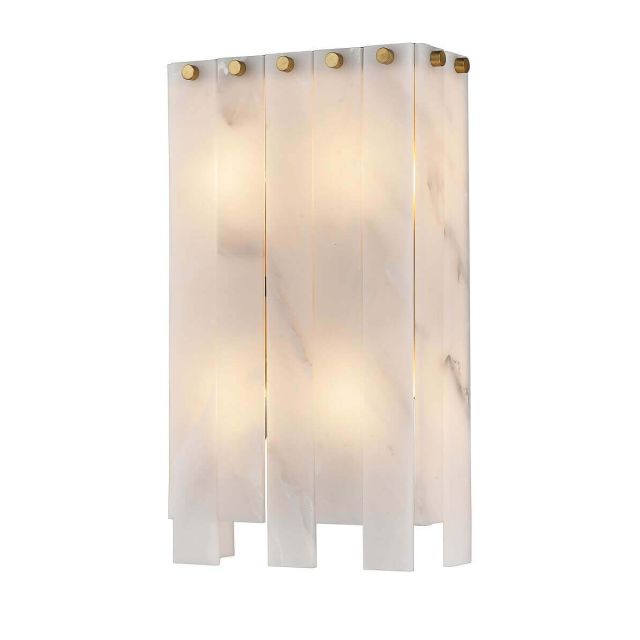 Z-Lite Lighting Viviana 4 Light 16 inch Tall Wall Sconce in Rubbed Brass with Alabaster 345-4S-RB