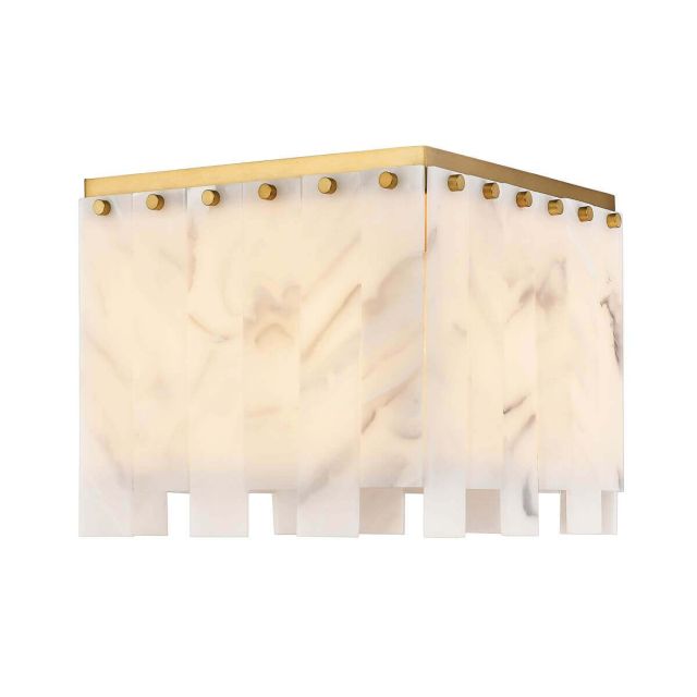 Z-Lite Lighting Viviana 4 Light 13 inch Flush Mount in Rubbed Brass with Alabaster 345F13-RB