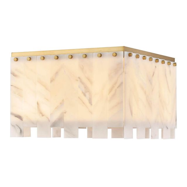 Z-Lite Lighting Viviana 6 Light 18 inch Flush Mount in Rubbed Brass with Alabaster 345F17-RB