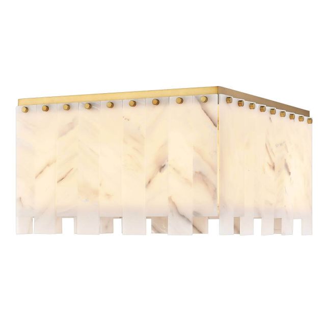 Z-Lite Lighting Viviana 9 Light 20 inch Flush Mount in Rubbed Brass with Alabaster 345F20-RB