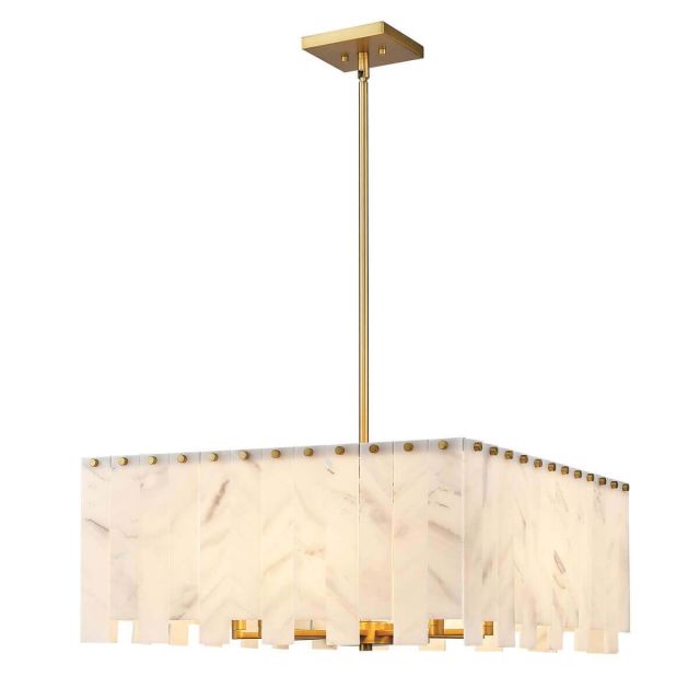 Z-Lite Lighting Viviana 8 Light 26 inch Chandelier in Rubbed Brass with Alabaster 345P26-RB