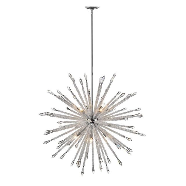 Z-Lite 4002-12 Soleia 12 Light 47 Inch Chandelier In Chrome With Clear Crystal Shade